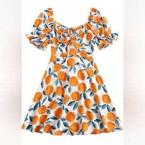 Orange A Line Short Dress